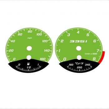 BMW E90 E92 335i 160 MPH Green - Black Bottom - 67