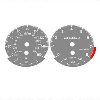 BMW E90 E92 335i 160 MPH+km/h Gray - Standard - 3