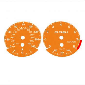 BMW E90 E92 335i 160 MPH+km/h Orange - Standard - 3
