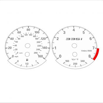 BMW E90 E92 335i 160 MPH+km/h White - Standard - 3