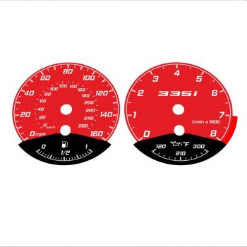 BMW E90 E92 335i 160 MPH+km/h Red - Black Bottom - 57