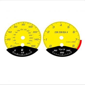 BMW E90 E92 335i 160 MPH+km/h Yellow - Black Bottom - 51
