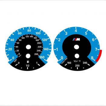 BMW E90 E92 335i 160 MPH+km/h Blue - 1M Style - 26