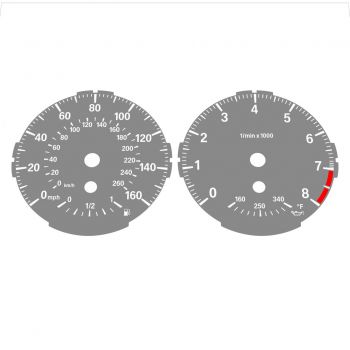 BMW E82 E87 135i 160 MPH + km/h Gray - Standard - 1