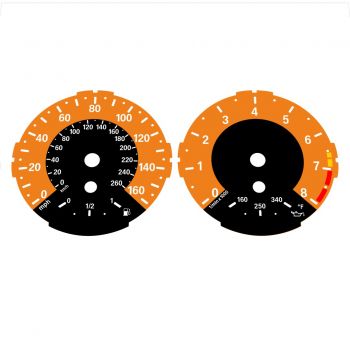 BMW E82 E87 135i 160 MPH + km/h Orange - 1M Style - 1