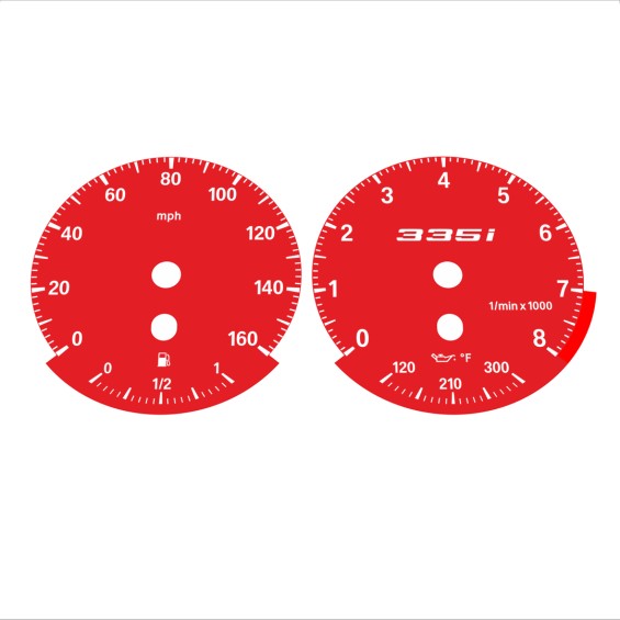 BMW E90 E92 335i 160 MPH Red - Standard - 107