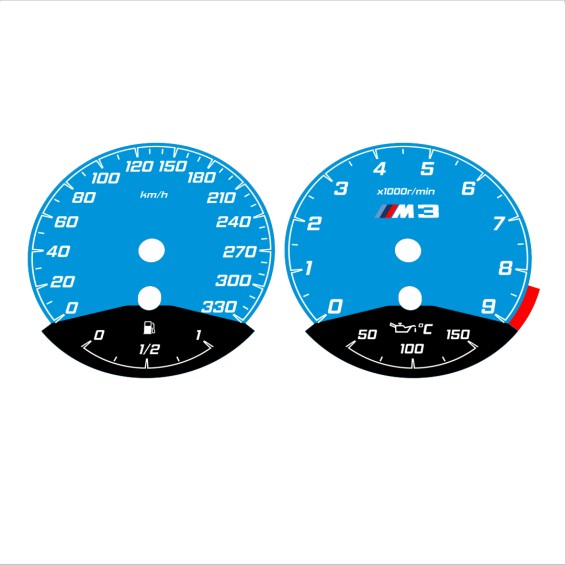 BMW E90 E92 M3 Blue - Black Bottom - 149