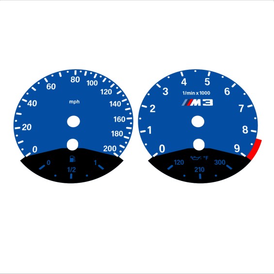 BMW E90 E92 M3 Dark Blue - Black Bottom - 138