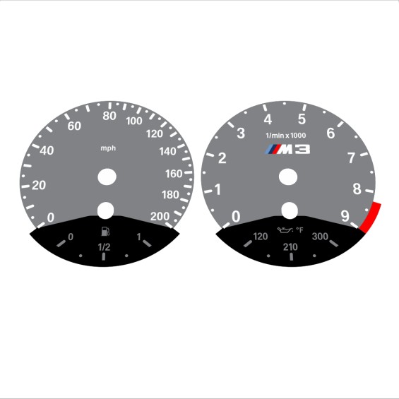 BMW E90 E92 M3 Gray - Black Bottom - 126