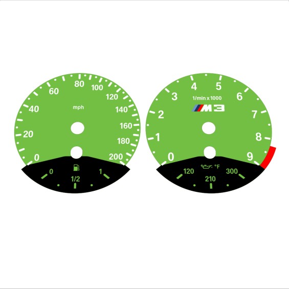 BMW E90 E92 M3 Green - Black Bottom - 138