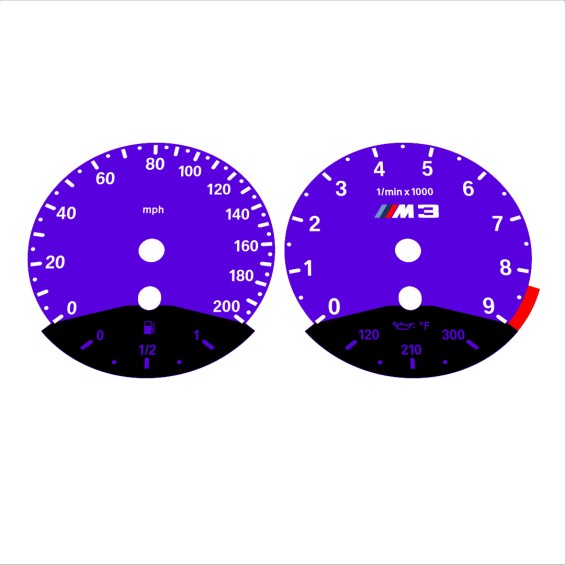 BMW E90 E92 M3 Purple - Black Bottom - 138