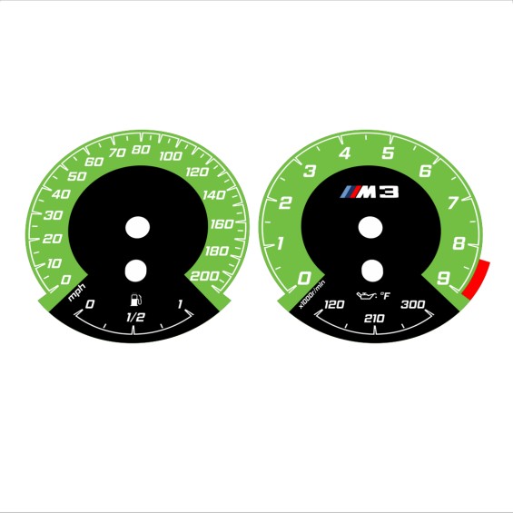 BMW E90 E92 M3 Green - 1M style - 72