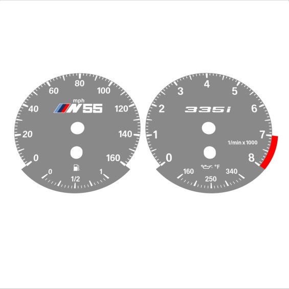 BMW E90 E92 335i 160 MPH Gray - Standard - 104