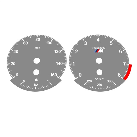 BMW E90 E92 335i 160 MPH Gray - Standard - 106
