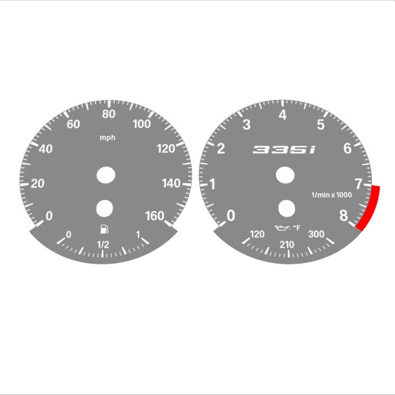 BMW E90 E92 335i 160 MPH Gray - Standard - 107