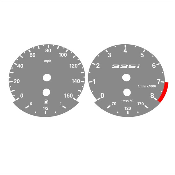 BMW E90 E92 335i 160 MPH Gray - Standard - 155