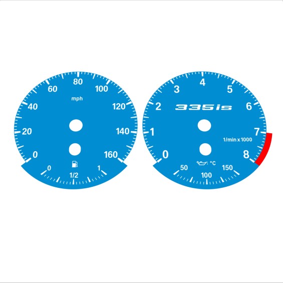 BMW E90 E92 335i 160 MPH Blue - Standard - 116