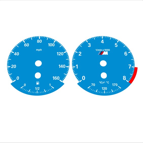 BMW E90 E92 335i 160 MPH Blue - Standard - 122