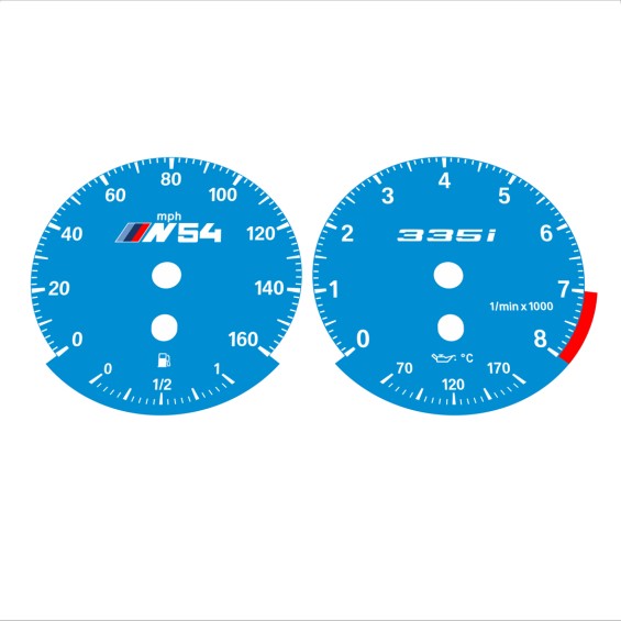 BMW E90 E92 335i 160 MPH Blue - Standard - 126