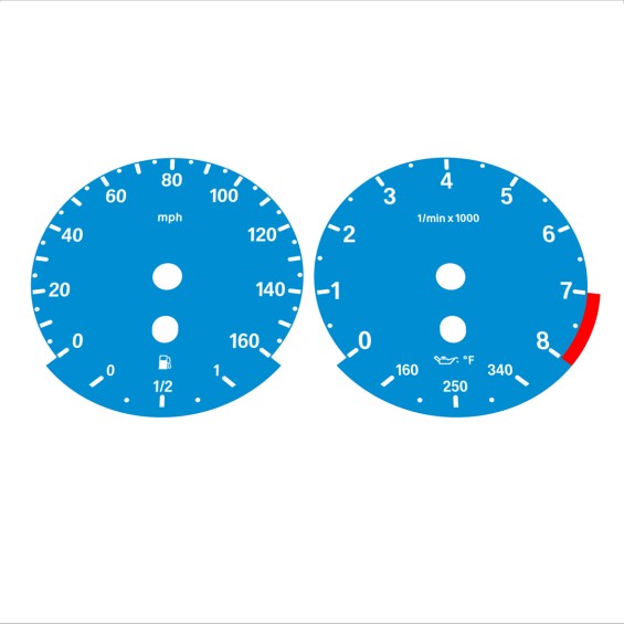 BMW E90 E92 335i 160 MPH Blue - Standard - 129