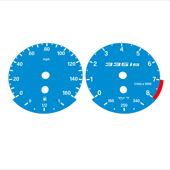 BMW E90 E92 335i 160 MPH Blue - Standard - 132