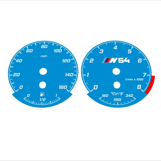 BMW E90 E92 335i 160 MPH Blue - Standard - 165