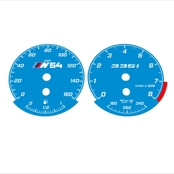 BMW E90 E92 335i 160 MPH Blue - Standard - 166