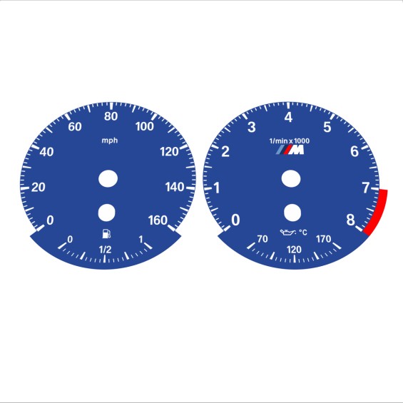 BMW E90 E92 335i 160 MPH Dark Blue - Standard - 122