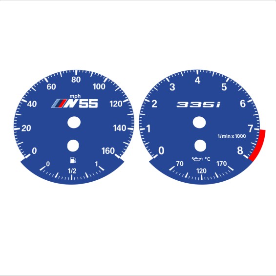 BMW E90 E92 335i 160 MPH Dark Blue - Standard - 128