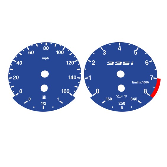 BMW E90 E92 335i 160 MPH Dark Blue - Standard - 131