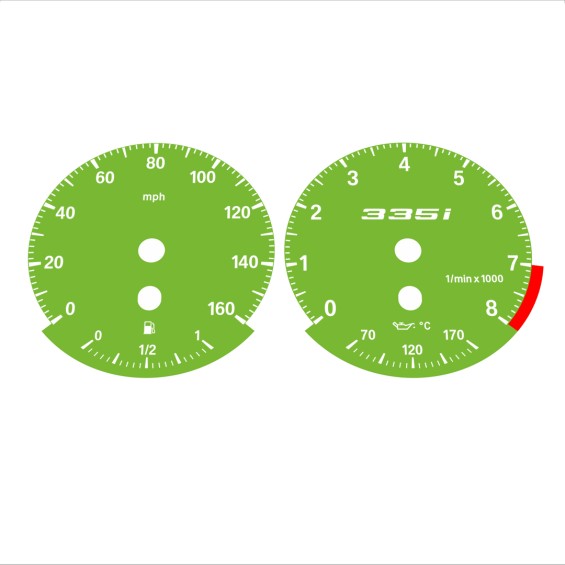 BMW E90 E92 335i 160 MPH Green - Standard - 123