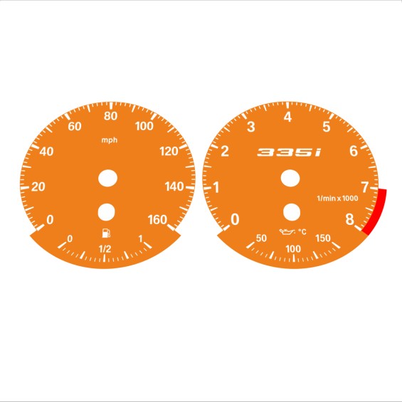 BMW E90 E92 335i 160 MPH Orange - Standard - 115