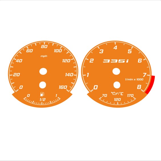 BMW E90 E92 335i 160 MPH Orange - Standard - 187
