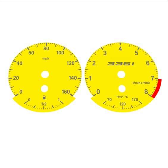 BMW E90 E92 335i 160 MPH Yellow - Standard - 123