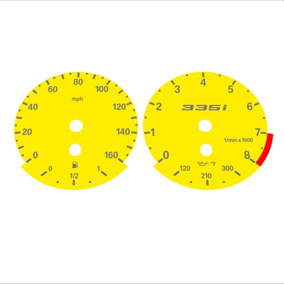 BMW E90 E92 335i 160 MPH Yellow - Standard - 139