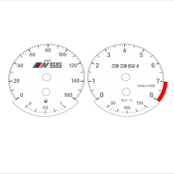BMW E90 E92 335i 160 MPH White - Standard - 120