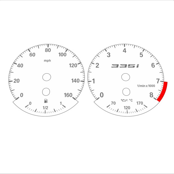BMW E90 E92 335i 160 MPH White - Standard - 123