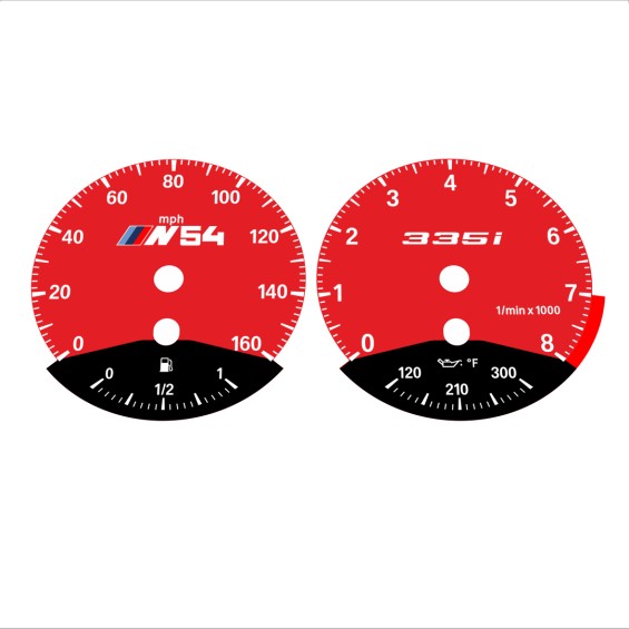BMW E90 E92 335i 160 MPH Red - Black Bottom - 110