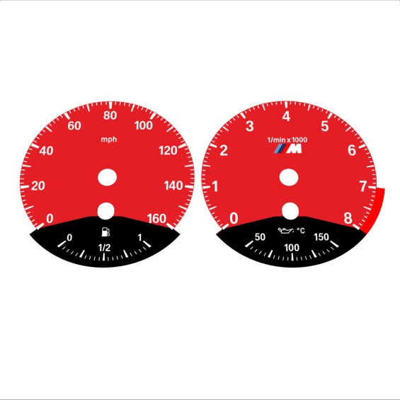 BMW E90 E92 335i 160 MPH Red - Black Bottom - 114