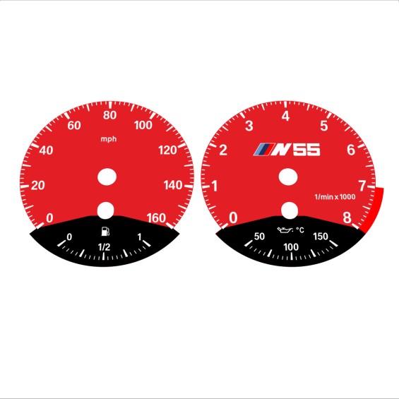 BMW E90 E92 335i 160 MPH Red - Black Bottom - 119