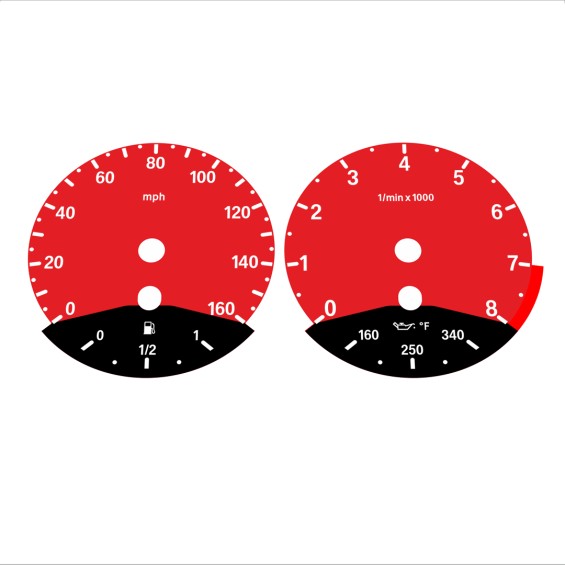 BMW E90 E92 335i 160 MPH Red - Black Bottom - 129