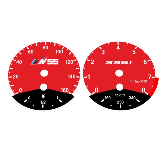 BMW E90 E92 335i 160 MPH Red - Black Bottom - 136