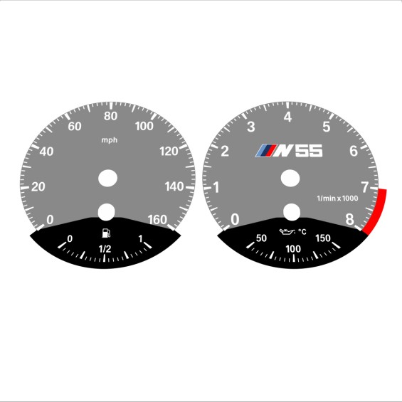 BMW E90 E92 335i 160 MPH Gray - Black Bottom - 119