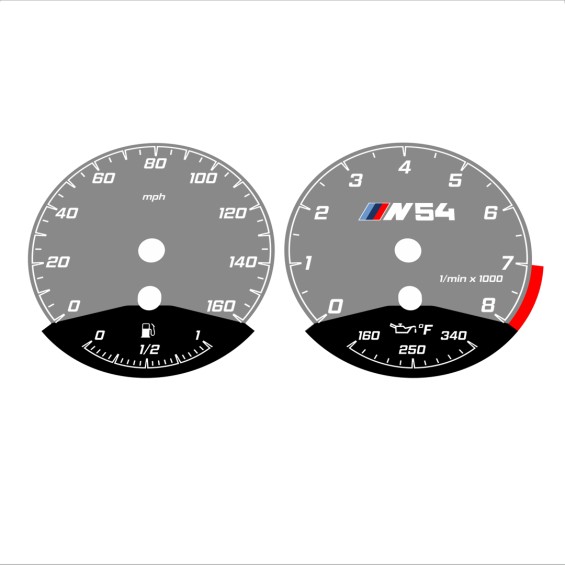 BMW E90 E92 335i 160 MPH Gray - Black Bottom - 165