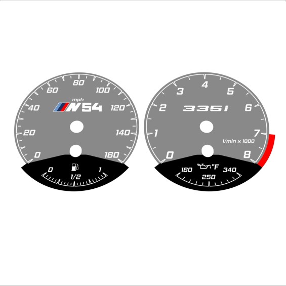 BMW E90 E92 335i 160 MPH Gray - Black Bottom - 166