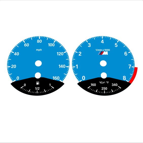 BMW E90 E92 335i 160 MPH Blue - Black Bottom - 98