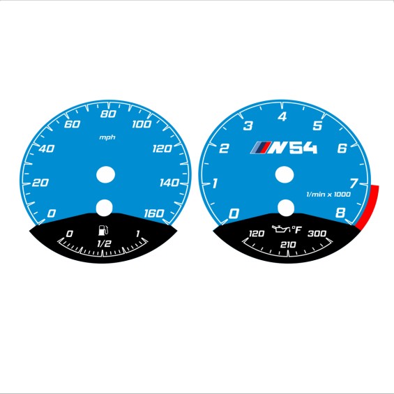 BMW E90 E92 335i 160 MPH Blue - Black Bottom - 173