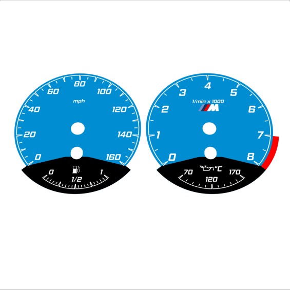 BMW E90 E92 335i 160 MPH Blue - Black Bottom - 186