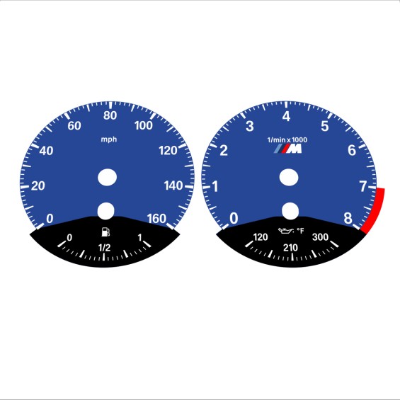 BMW E90 E92 335i 160 MPH Dark Blue - Black Bottom - 106