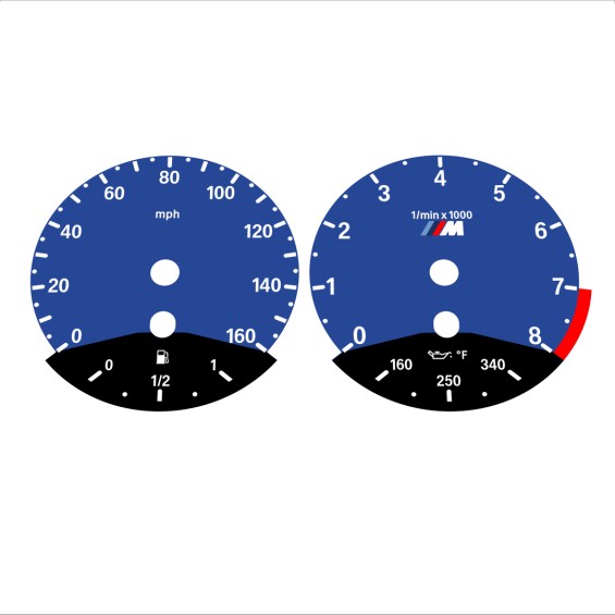 BMW E90 E92 335i 160 MPH Dark Blue - Black Bottom - 130